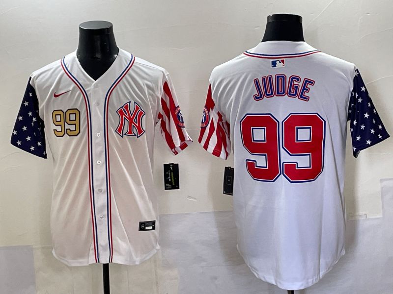 Men New York Yankees #99 Judge White a generation of national flags Jointly Name 2025 Nike MLB Jersey style 2->new york yankees->MLB Jersey